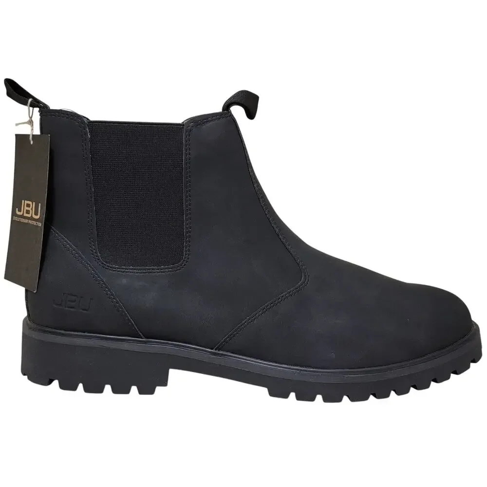 JBU Men Kai Water Resistant Chelsea Ankle Boots Size US 13M Black Faux Leather